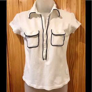 🎉4 For $25🎉XS White Polo w/Black Piping